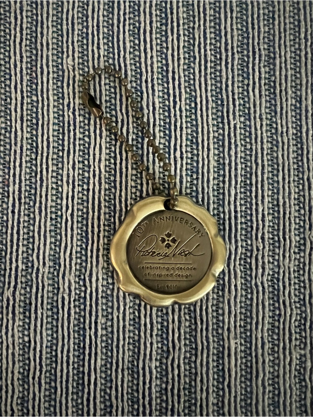 Patricia Nash Gold-Tone 10th Anniversary Bag Charm